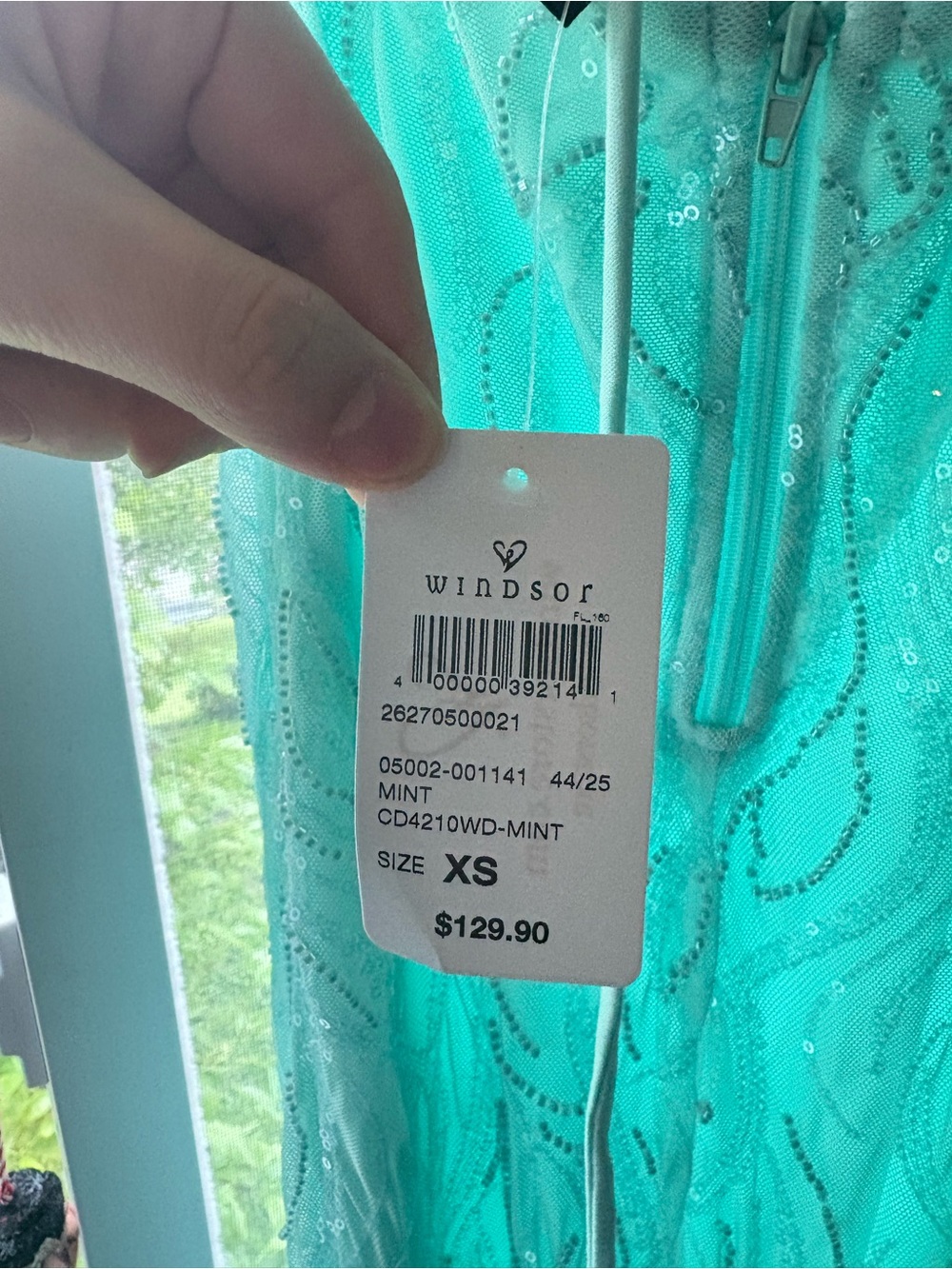 Windsor Mint Sequin Embellished Slip Dress - Picture 5 of 7
